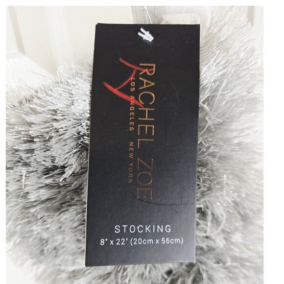 Rachel Zoe Luxury Plush Metallic Faux Fur Christmas Holiday Stocking L 22" NWT - Picture 3 of 3